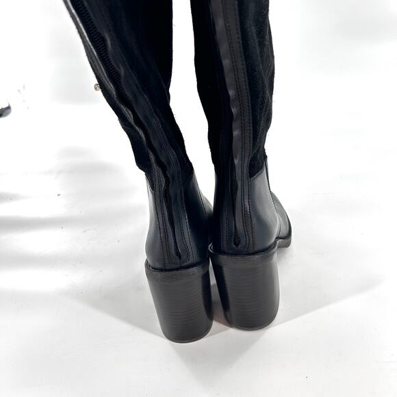 Franco Sarto Rivet Tall Riding Boots 9.5 Heel NWOT Suede Leather High Academia - Picture 7 of 10